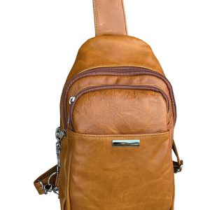 Wax Oil Concealed Carry Leather Sling Bag